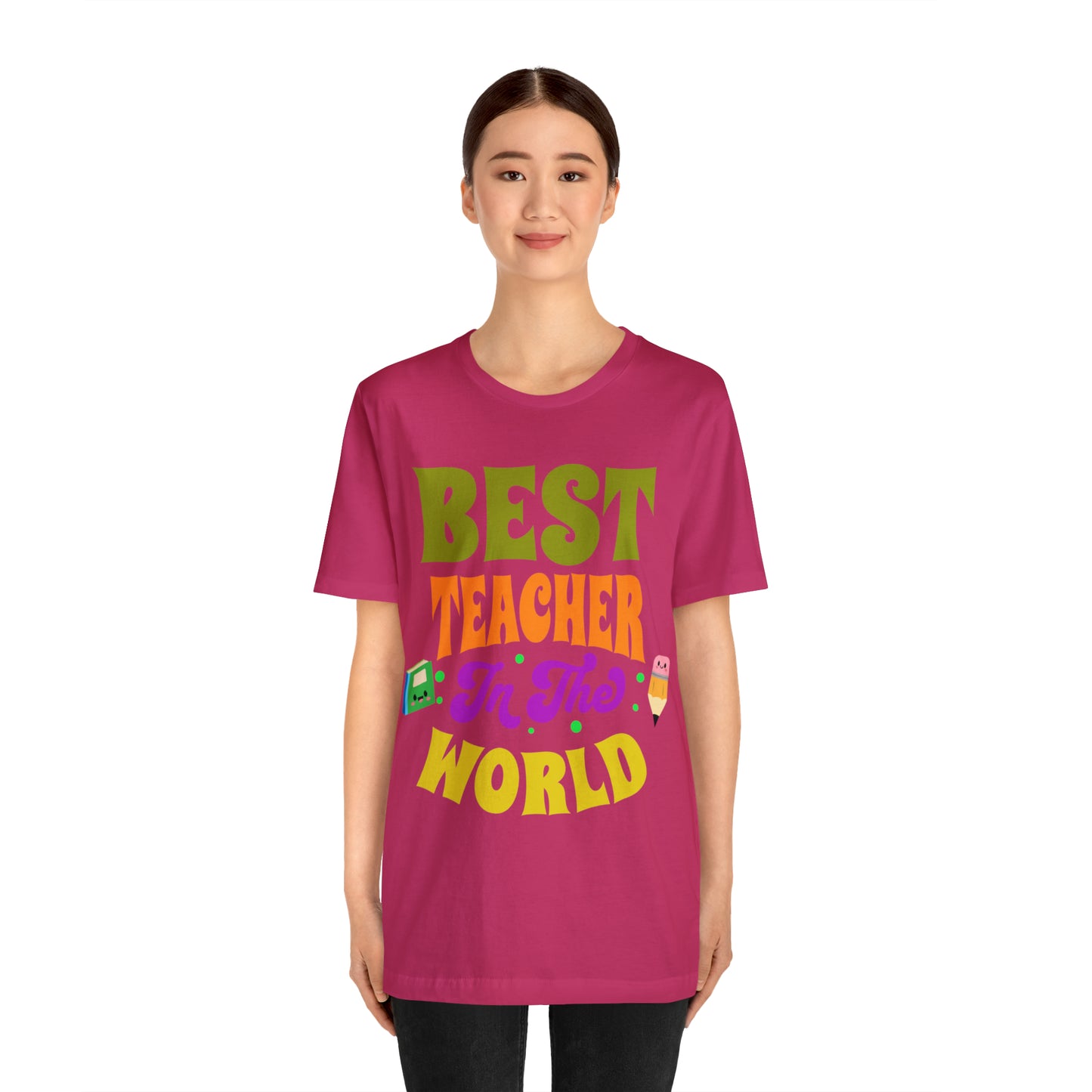 Best Teacher in The World Unisex Jersey Short Sleeve Tee