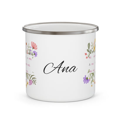 Personalized Spanish Mom Enamel Camping Mug