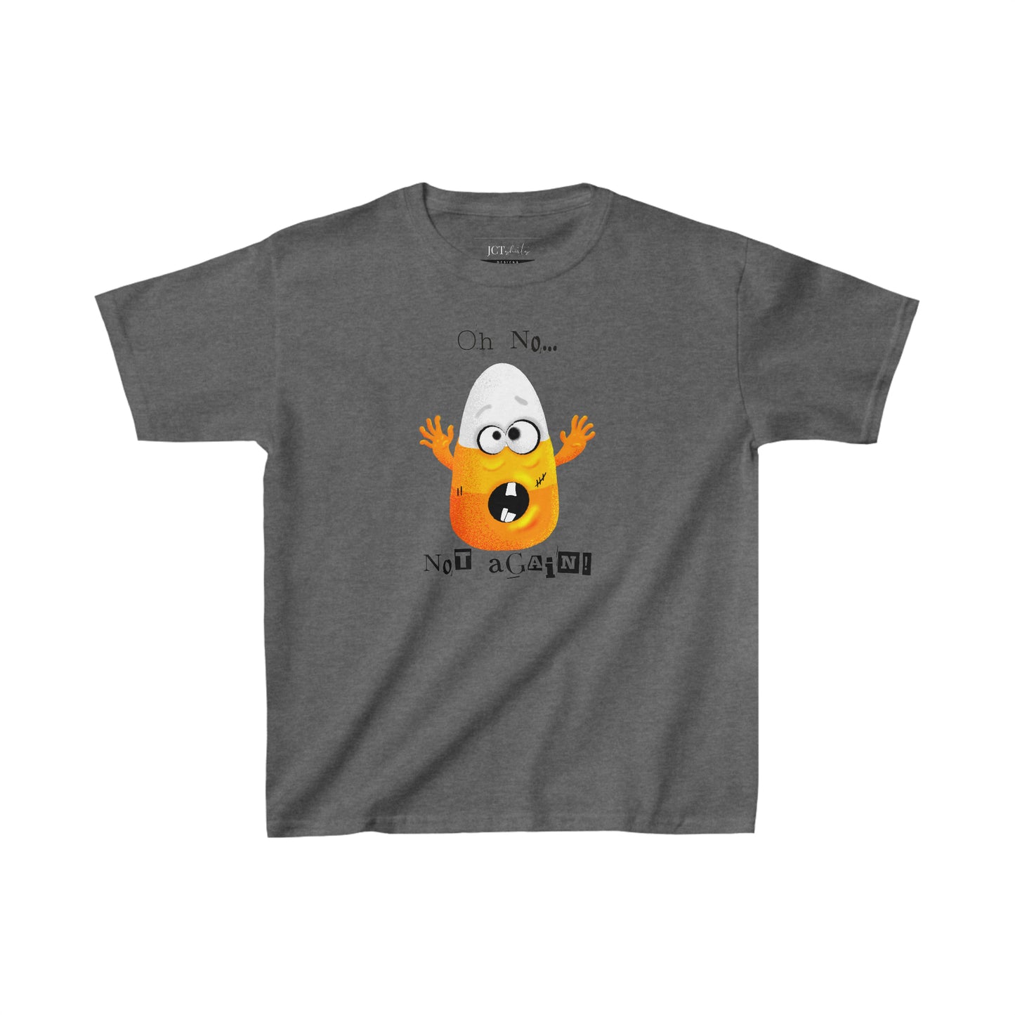 Halloween Playful 'Oh No, Not Again!' Candy Corn Kids T-shirt - Fun Halloween Apparel - Perfect Halloween Gift, Kids Heavy Cotton™ Tee