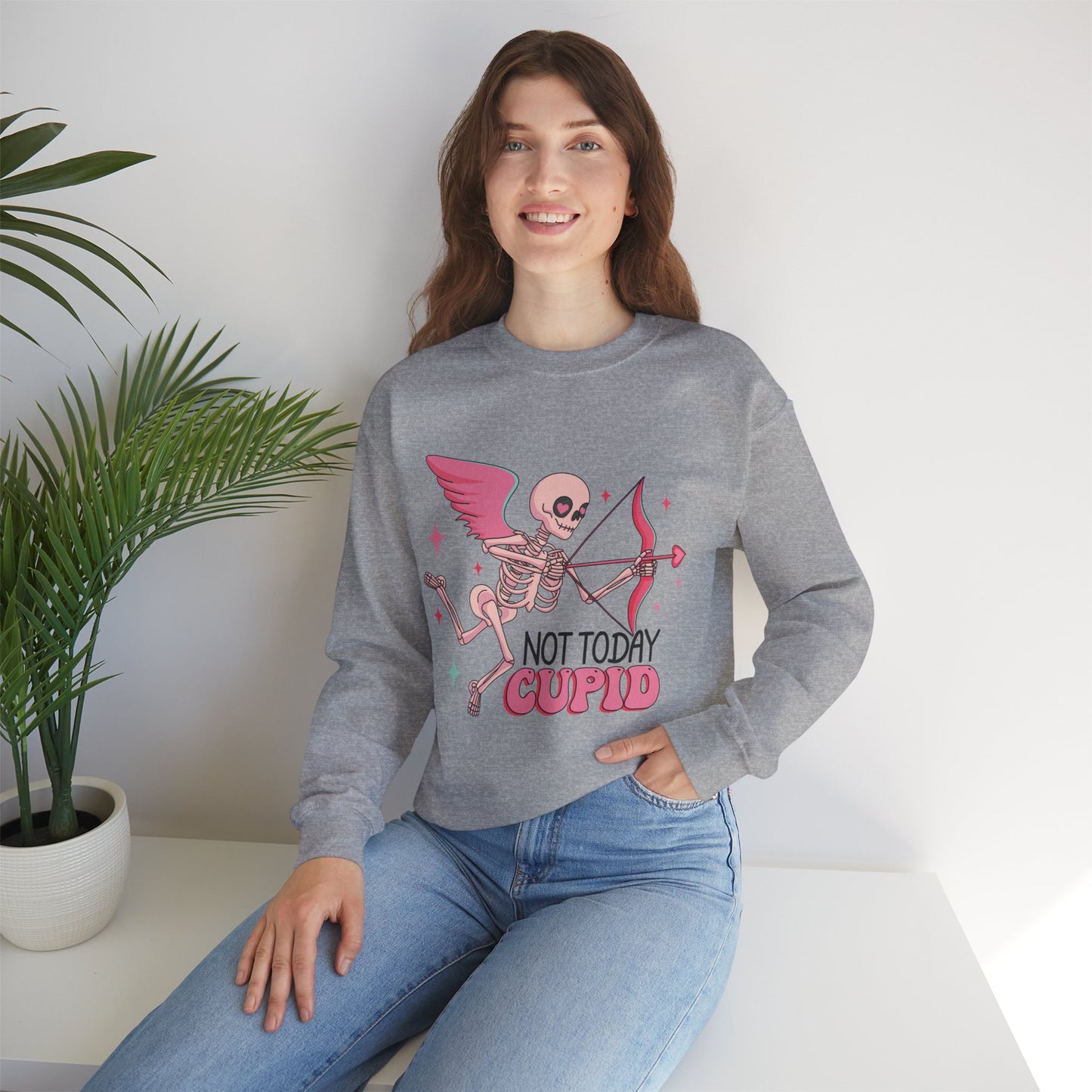 Not Today, Cupid Valentines Hater Club Sweatshirt