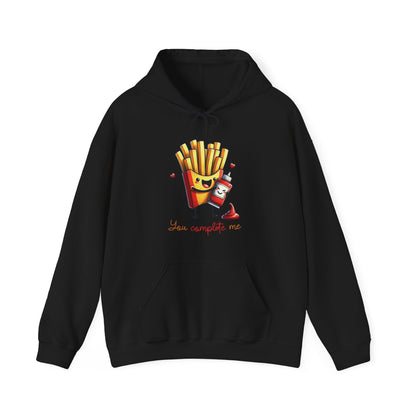 Fries with Ketchup You Complete Me Hoodie - Foodie Gift, Funny Hooded Sweatshirt