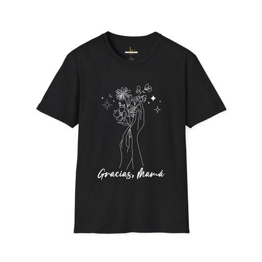 Gracias Mamá Flower T-Shirt - Thank You Mom Floral Tee in Spanish