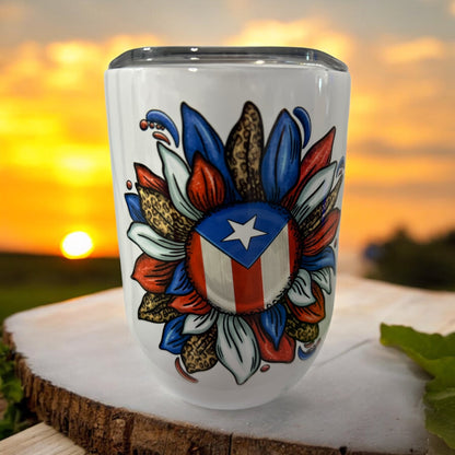 PUERTO RICO SUNFLOWER WINE TUMBLER