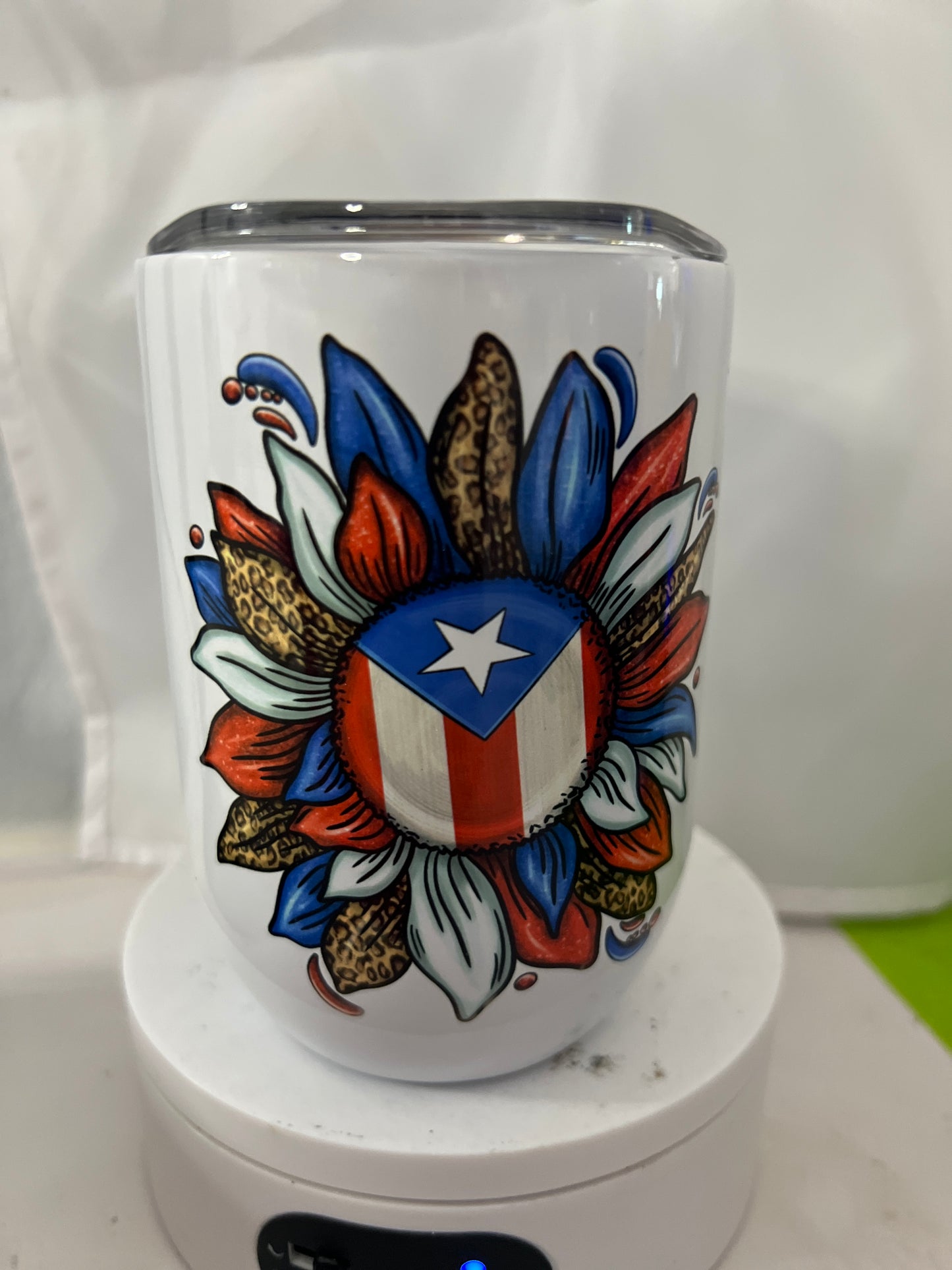 PUERTO RICO SUNFLOWER WINE TUMBLER