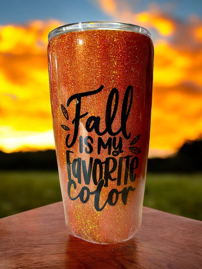 Fall Holographic Glitter 20 oz Hogg Tumbler - Perfect for Every Occasion!