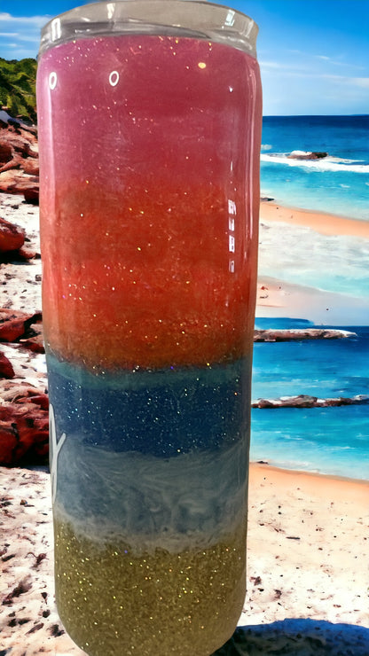 Beach Therapy Colorful Tumbler - Vibrant Travel Cup for Summer Vibes