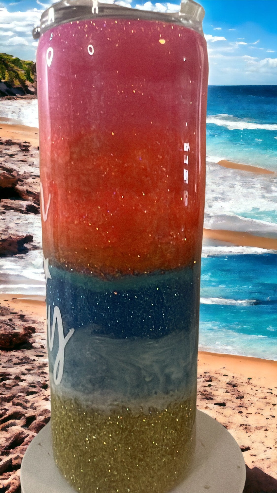 Beach Therapy Colorful Tumbler - Vibrant Travel Cup for Summer Vibes