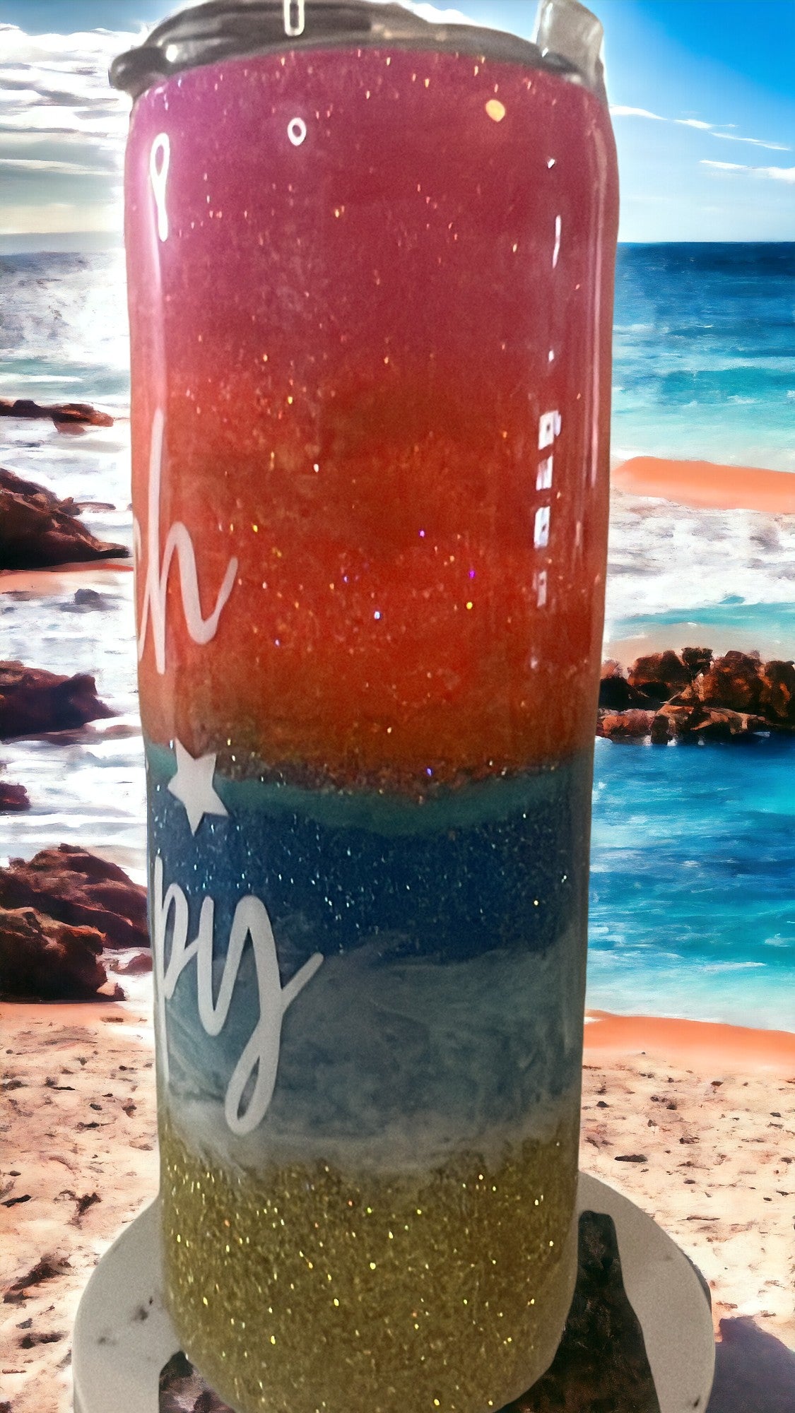 Beach Therapy Colorful Tumbler - Vibrant Travel Cup for Summer Vibes